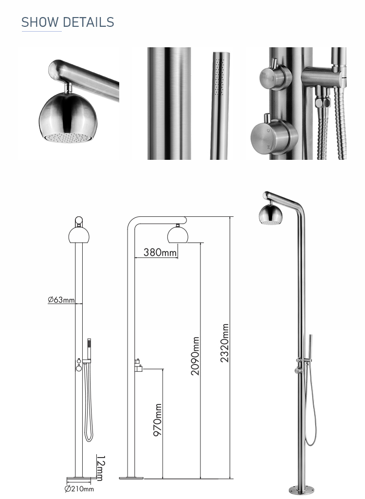 SS1101 Dush prej çeliku inox 详情