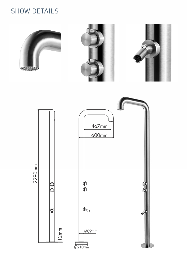 Ducha de acero inoxidable SS1104